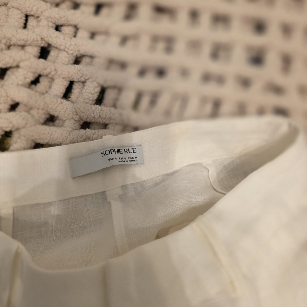 Sophie Rue White Linen Pants